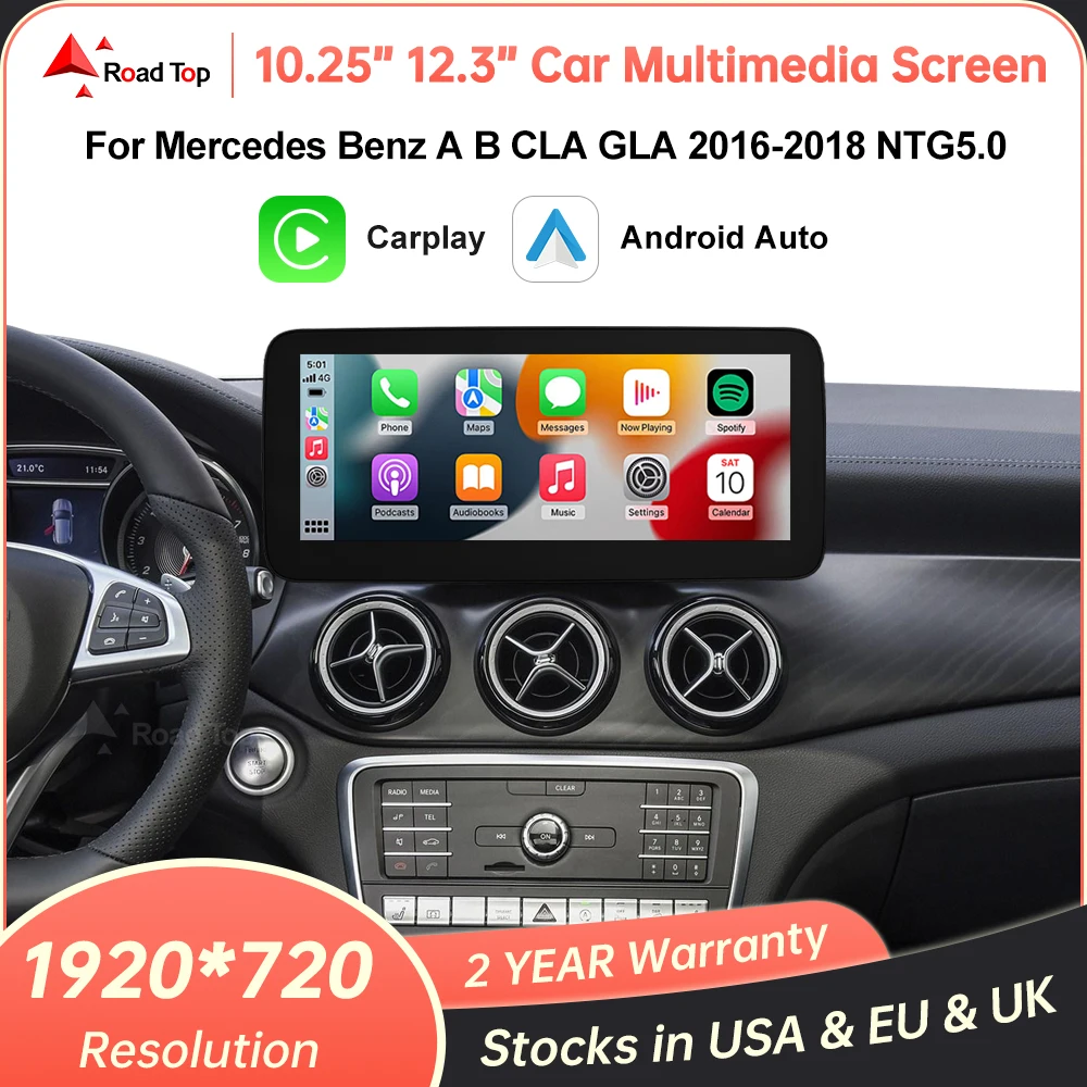 

Беспроводной автомобильный мультимедийный экран CarPlay Android для Mercedes-Benz A B CLA GLA Class W176 W246 2016-2018 NTG5.0 радио