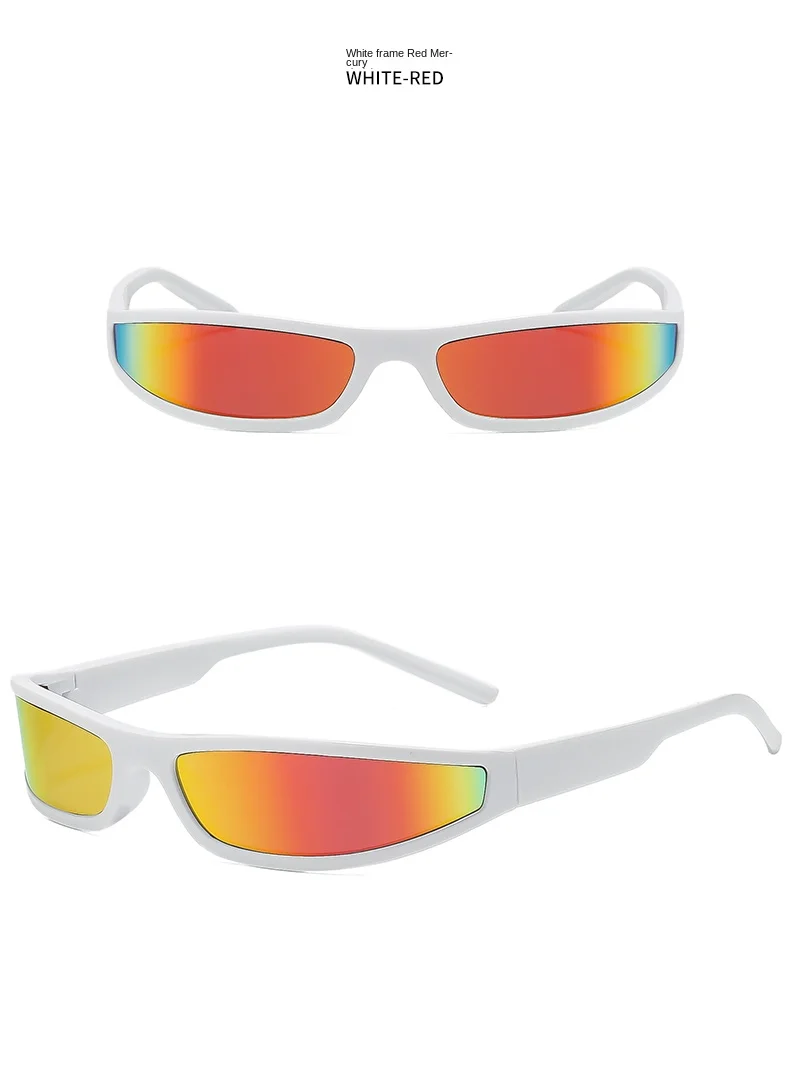 Retro Schmale Rechteckige Y2K Sonnenbrille 2026 Trend Marken-Wrap-Sportbrille für Männer und Frauen Radfahren Autofahren UV400 Punk Eyewear – Detail 7