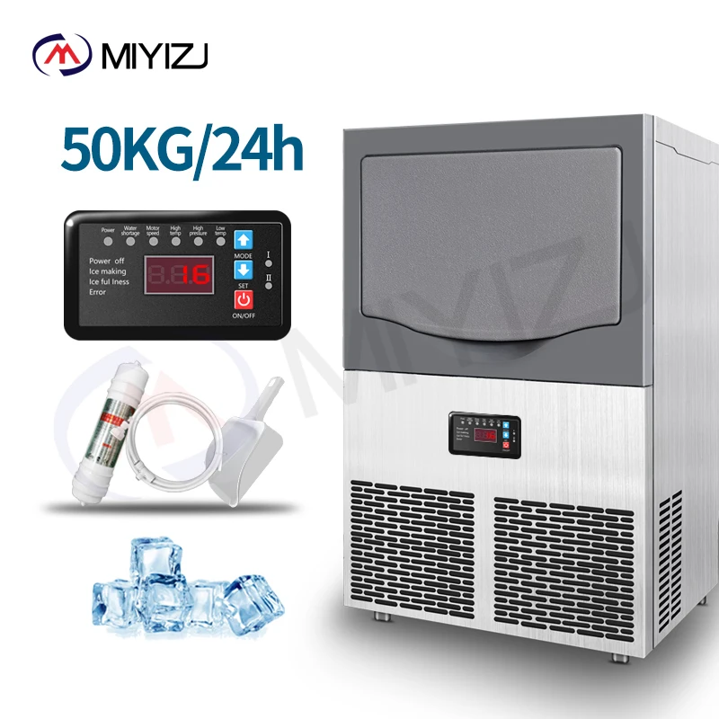 

Автоматическая машина для изготовления кубиков льда из нержавеющей стали, 40 кг, машина для изготовления блоков льда для деловых коммерческих грузовиков с едой, цена дома