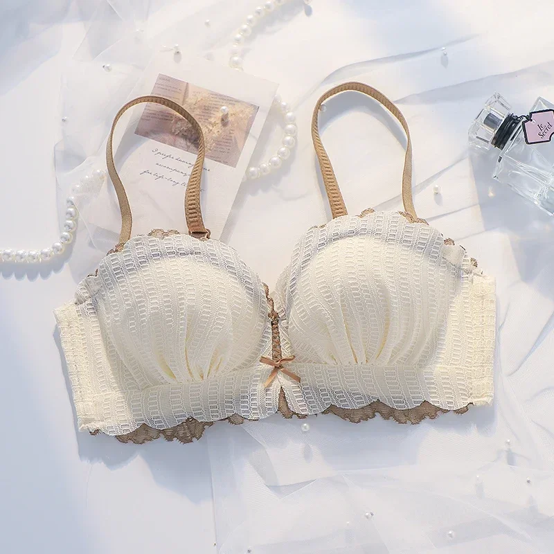 Fashion Trendy Lace Sexy Lingerie Push Up Bra Comfortable Adjustable Wireless Women Breathable Underwear Girl Popular Brassiere