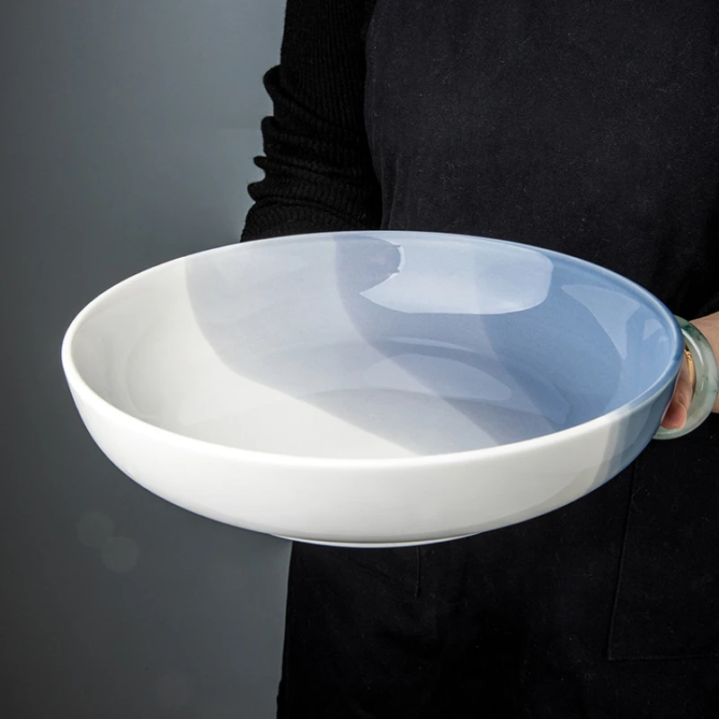 

Nordic Ceramic Deep Plate Household Soup Noodle Bowl Light Luxury Tableware Salad Dinner Plates