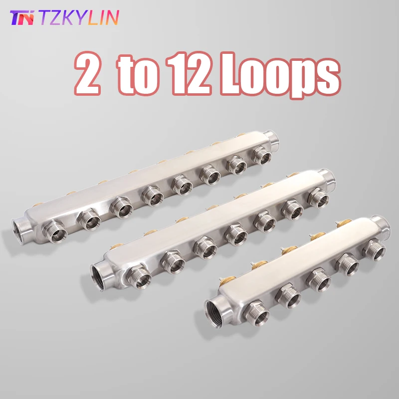 2-12 Loops Radiant Heat Manifold,PEX Tubing Manifolds with Compatible Outlets (1/2\