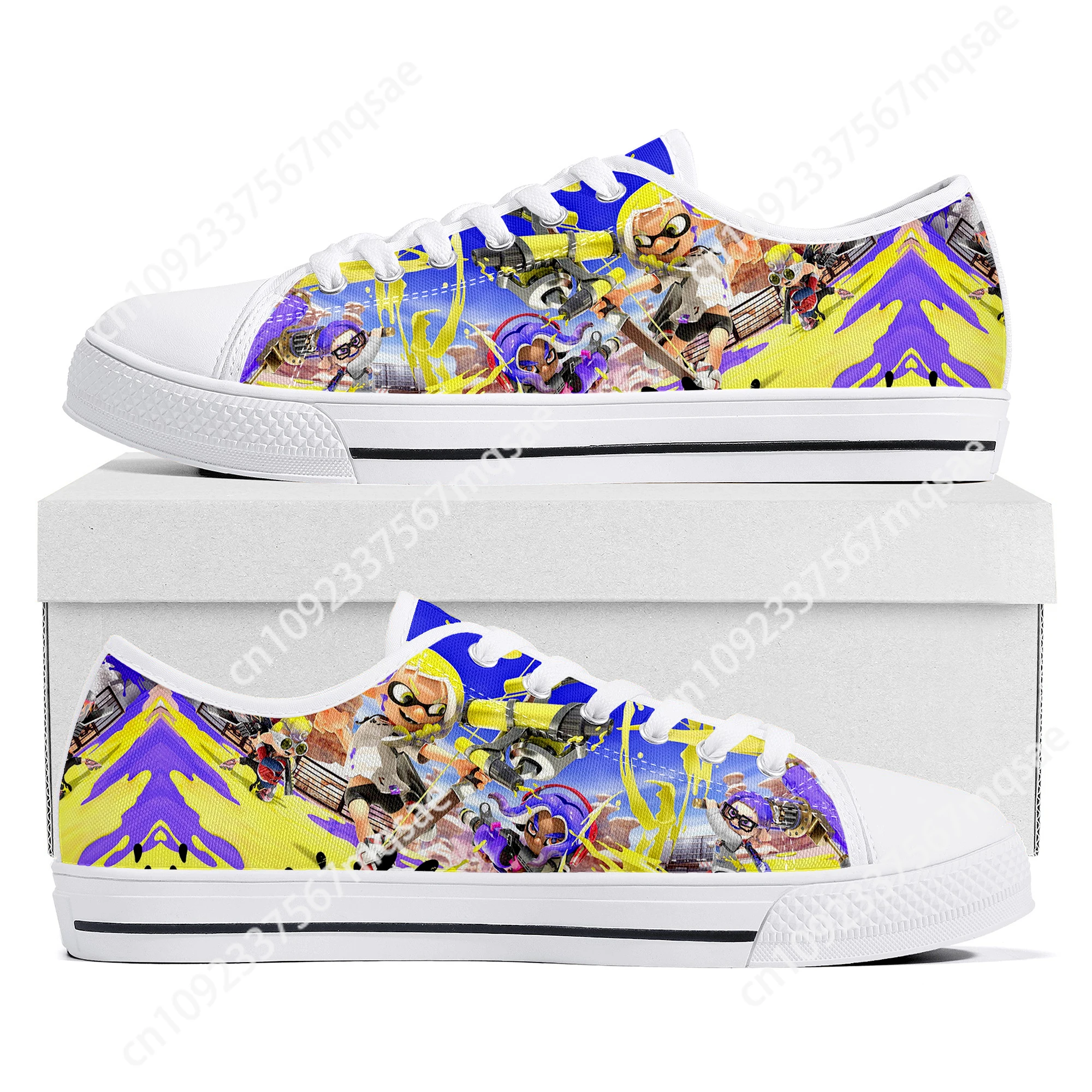 Splatoons Game Low Top Quality Sneakers Mens Womens Teenager High Quality Canvas Sneaker Casual Couple Shoes Custom Shoe