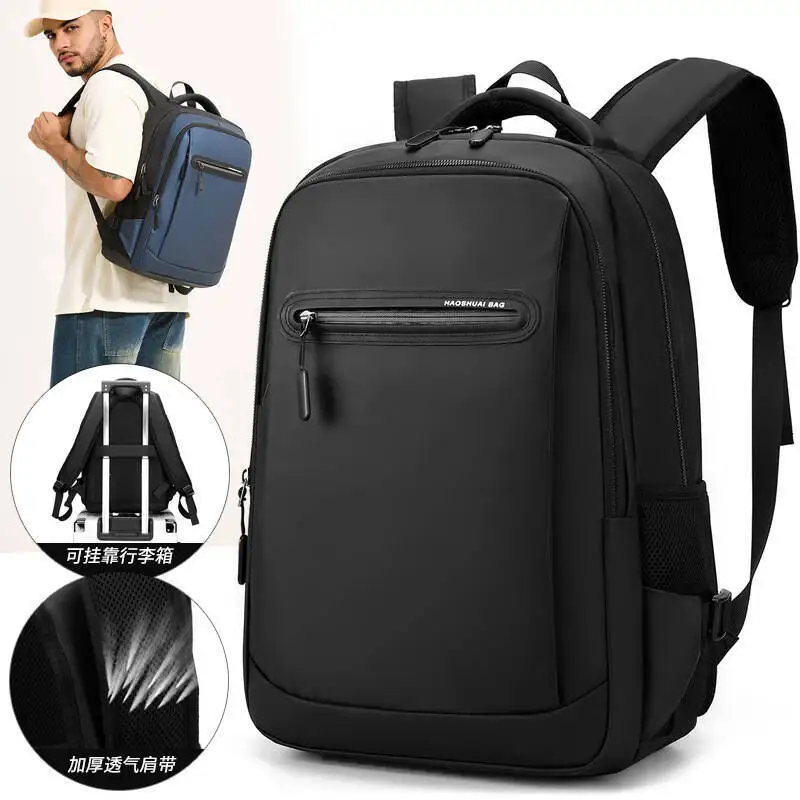 Sac à dos en nylon pour hommes, grande capacité, imperméable, pour ordinateur, voyage, bureau, école, extérieur, léger.