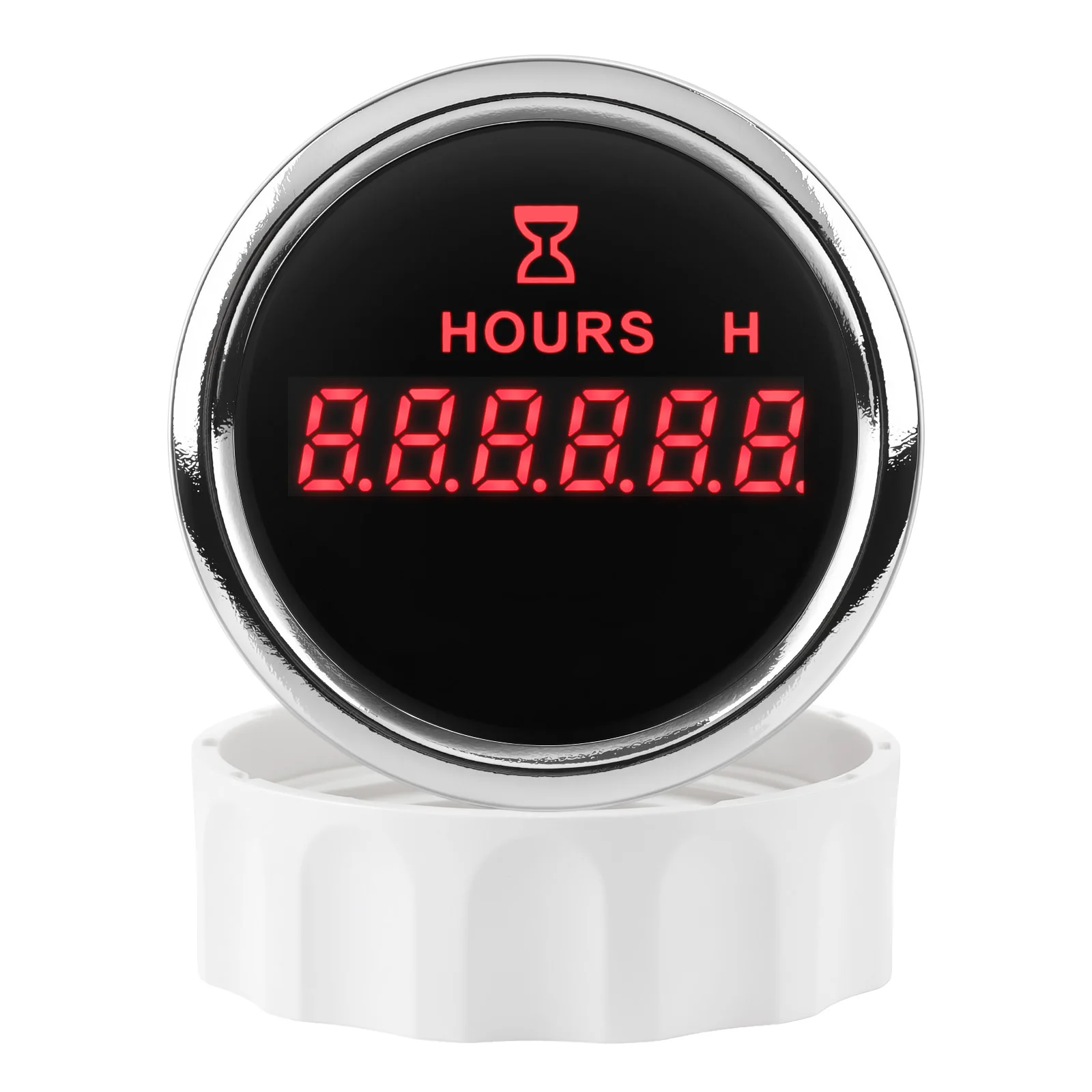 Custom 52mm Digital Hour Meter Gauge with Red Backlight 9-32V Waterproof LCD 0-99999.9 Hours for Motorcycle Car Marine Boats ATV