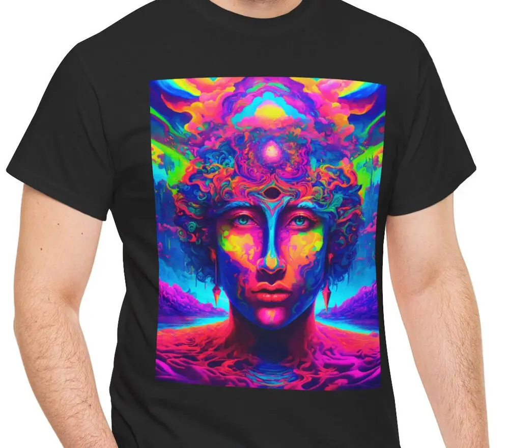 Trippy Psychedelic Hippy Colorful Graphic Art Men's T Shirt Tee Cotton Graphic T-shirts For Men Clothing Women Short Sleeve Tees