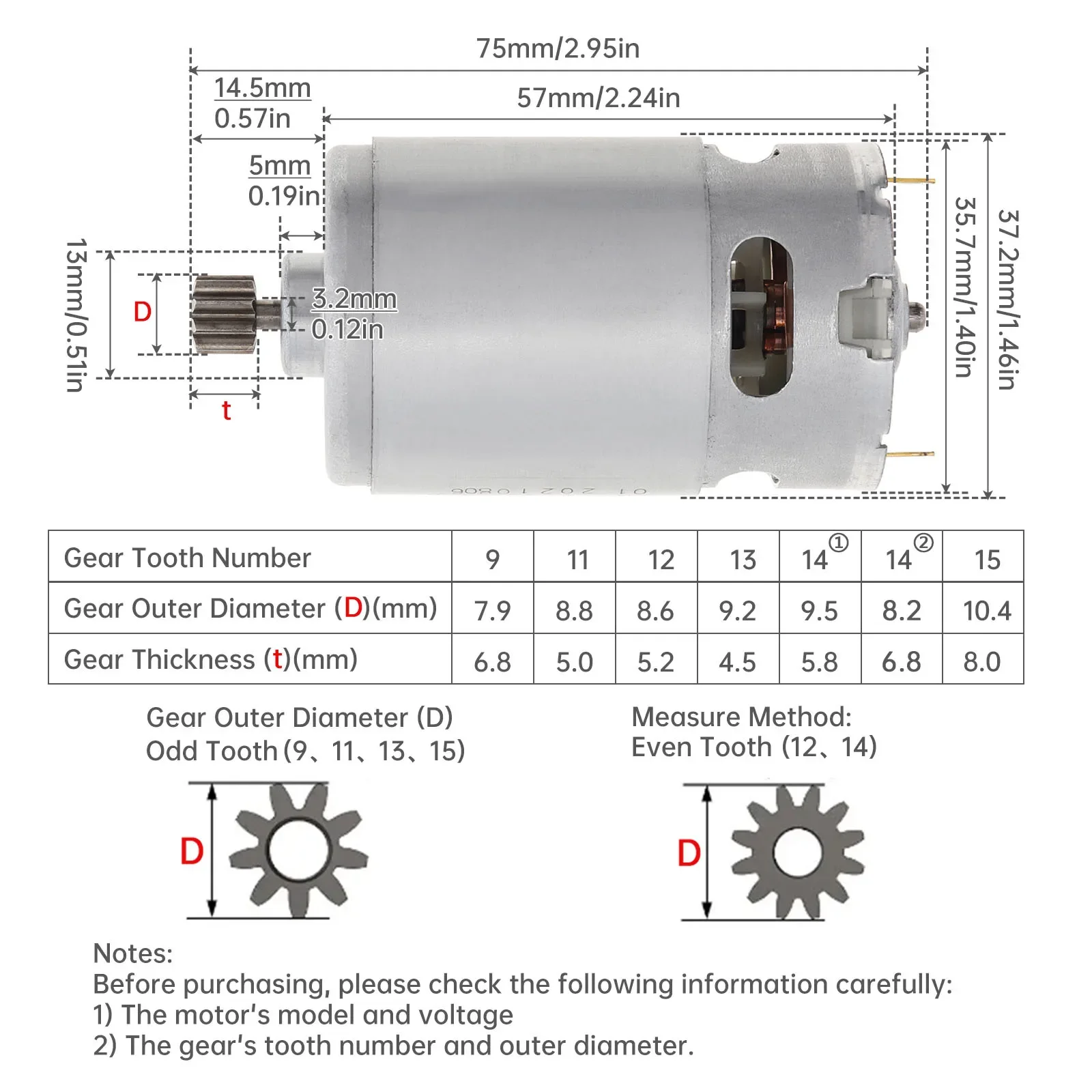 RS550 Electric Screwdriver Motor 21V 25000RPM Micro DC Motors with 0/9/11/12/13/14/15/16 Teeth Torque Gear Box