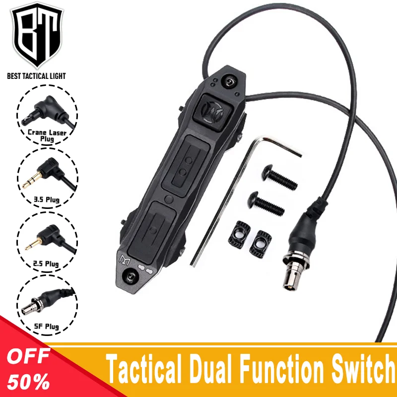 WADSN Tactical Button Dual Function Pressure Switch New SF Plug DBAL PEQ Laser M600 Flashlight Airsoft Hunting Scout Accessory