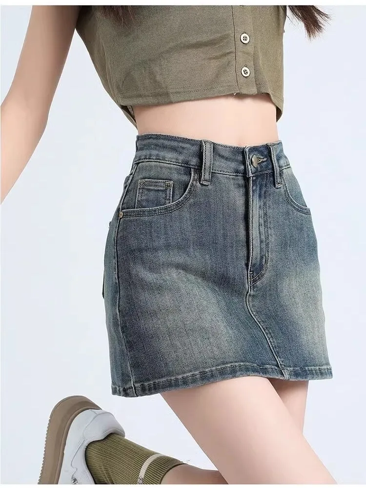 

American Sle Denim Skirt Women Summer New plus Size Slimming Sexy Tight Fit Skirt High Waist f Body Skirt