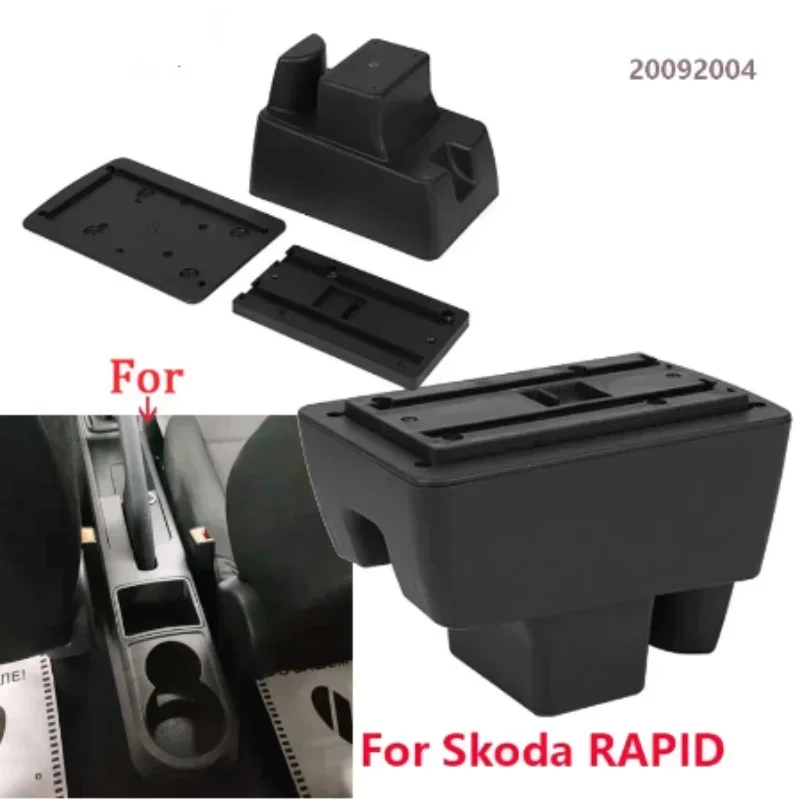 For Skoda RAPID Armrest For Volkswagen VW Polo 2020 2021 Car Armrest Box Retrofit Car Accessories Interior details Storage Box