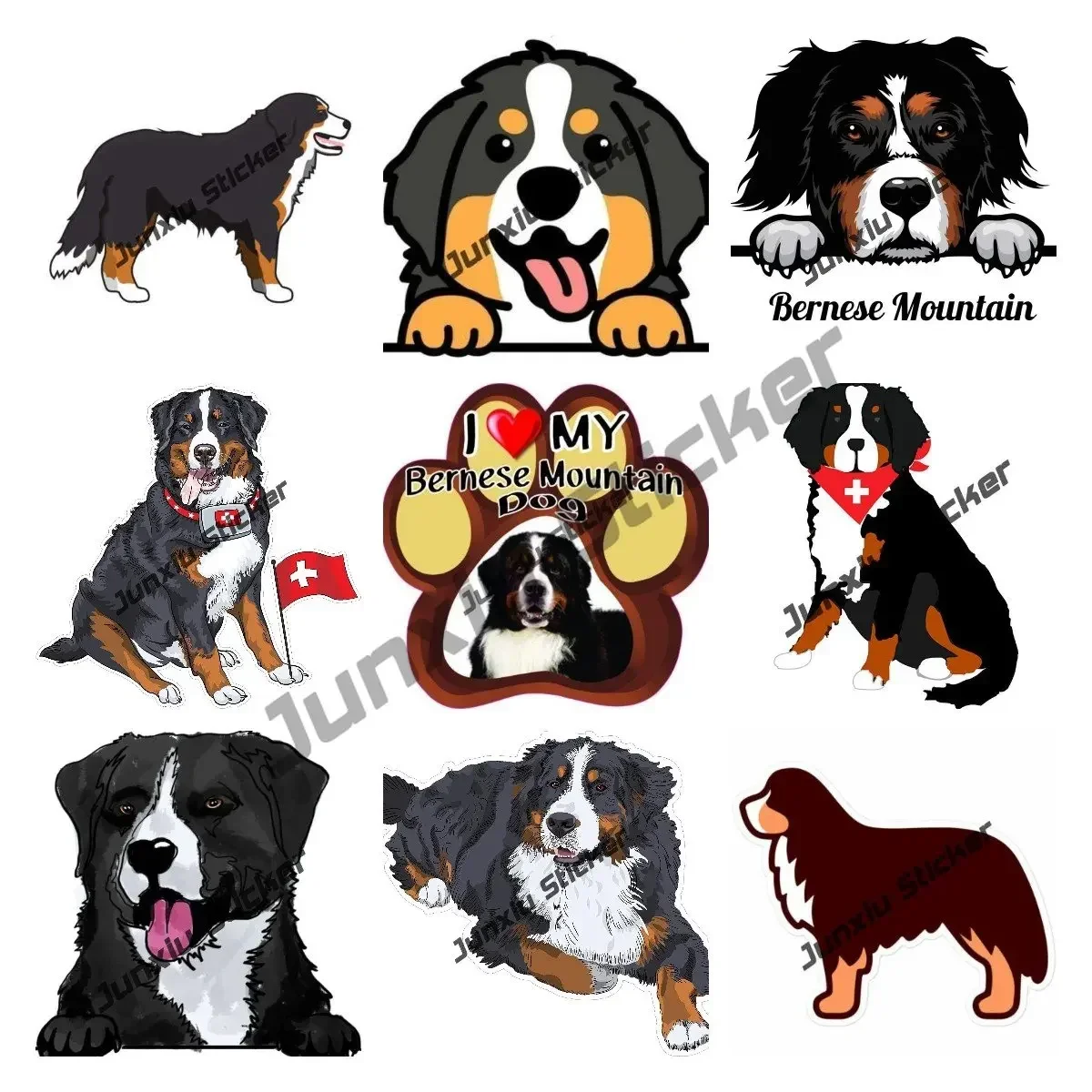 Bernese Mountain Dog Vinyl Sticker Decal Man's Best Friend Puppy Bernese Mountain Dog Breed Sticker for Car Windows Laptops