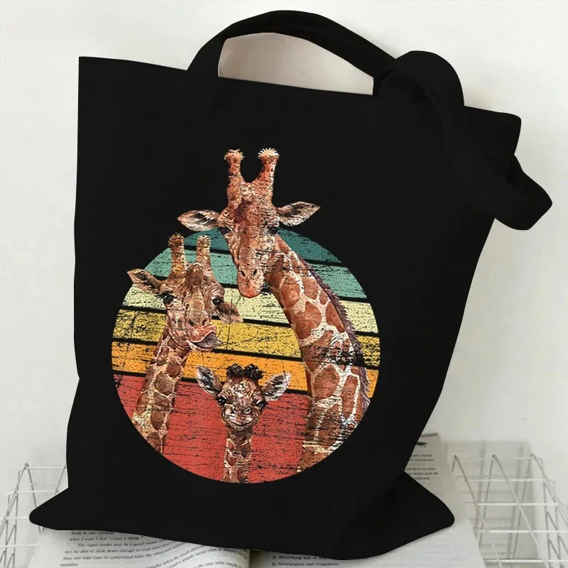 Bolsa Shopper de Diseño Ligera con Estampado de Girafa Vintage 2026, Gran Capacidad y Diseño Moderno