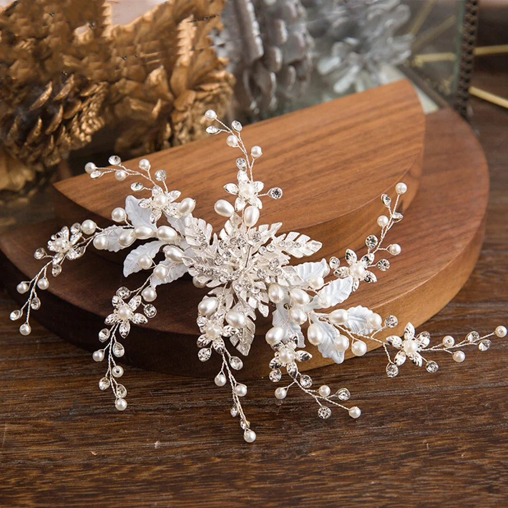 أنيقة الفضة حجر الراين الزهور الزفاف غطاء الرأس الزفاف خوذة المرأة الشعر الديكور خفيفة الوزن للحفلات الراقصة