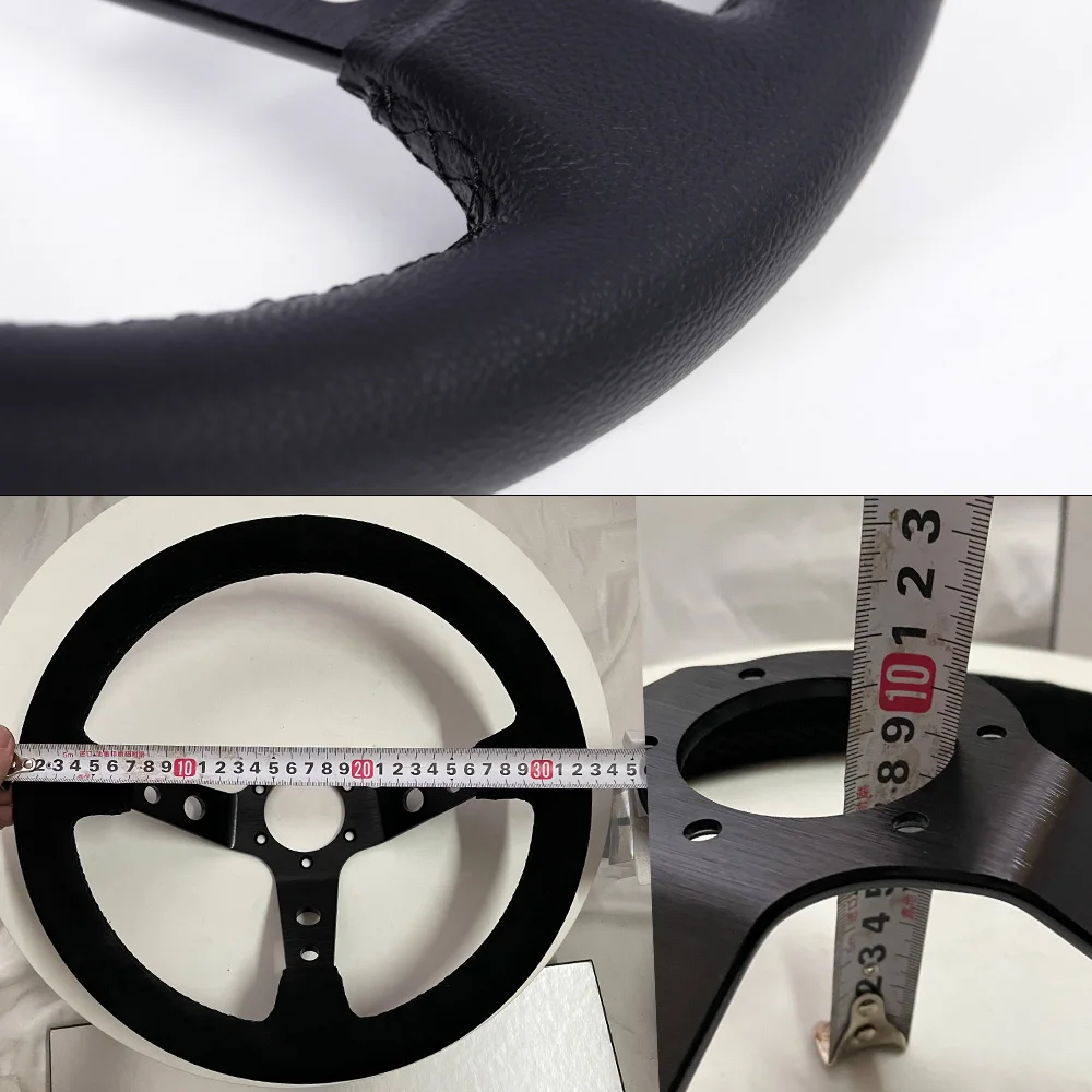 13Inch/330mm Sport Steering Wheel Leather/Suede Drift Tuning Steering Wheel Racing Game Universal