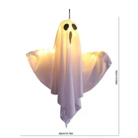 Halloween Glowing White Ghost LED Hanging Ghosts Horror Props with Fairy Light Indoor Outdoor Haunted House Halloween Decoration 6
