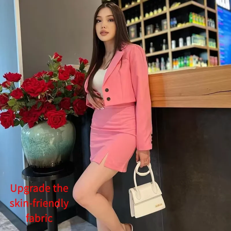 2024 Autumn and Winter New and the Fashion Commuter Long-sleeved Suit Skirt Suit Women Solid Color Suit Women Suits