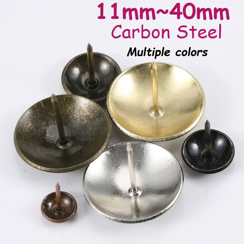 11mm~40mm Carbon Steel Golden/Silver/Cat's Eye/Blue-Green/Red-Green Round-head Tack Antique Upholstery Nail Sofa Decorative Tack