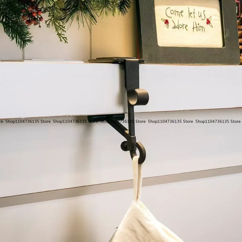 Christmas Socks Hook, Adjustable Retractable for Home Use, No Punch Stockings Fireplace Hook