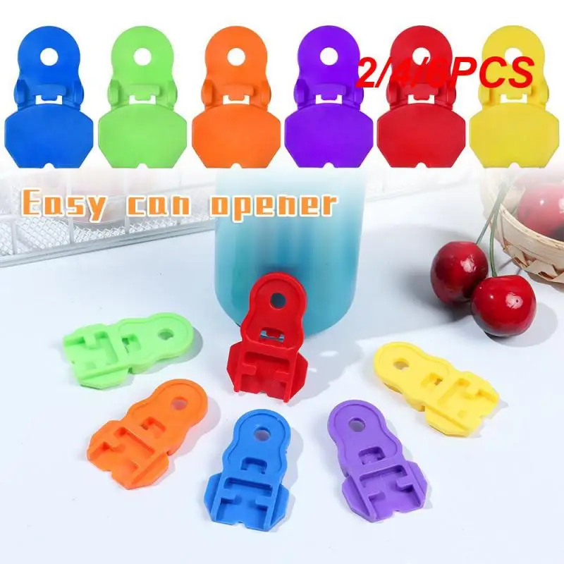 2/4/6PCS Simple Can Opener Convenient Multifunction Abs Durable 6 Colors Versatile Plastic Kitchen Tools Drink Can Opener