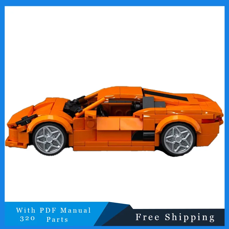 320 قطعة اللبنات التقنية البرتقالية كول سباق السيارات الطوب نموذج سيارة رياضية مجموعات للبالغين لعرض هدايا مهرجان الجمعية