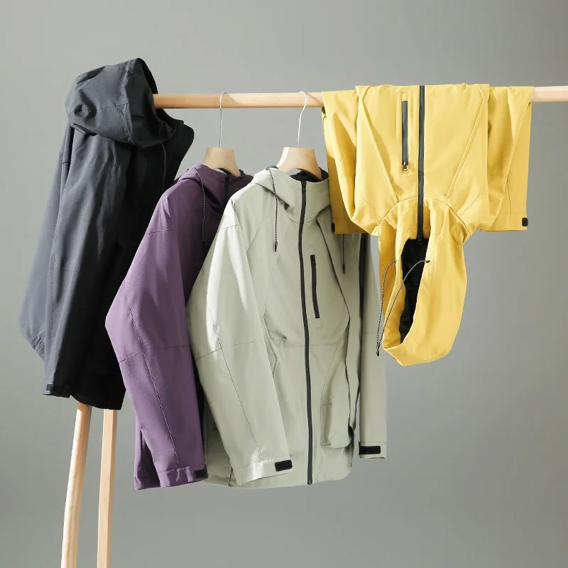 

Мужская куртка Sle Outdoor с капюшоном, ветрозащитная, водонепроницаемая, с несколькими вырезами, 3D горная серия, модная городская длинная футболка...