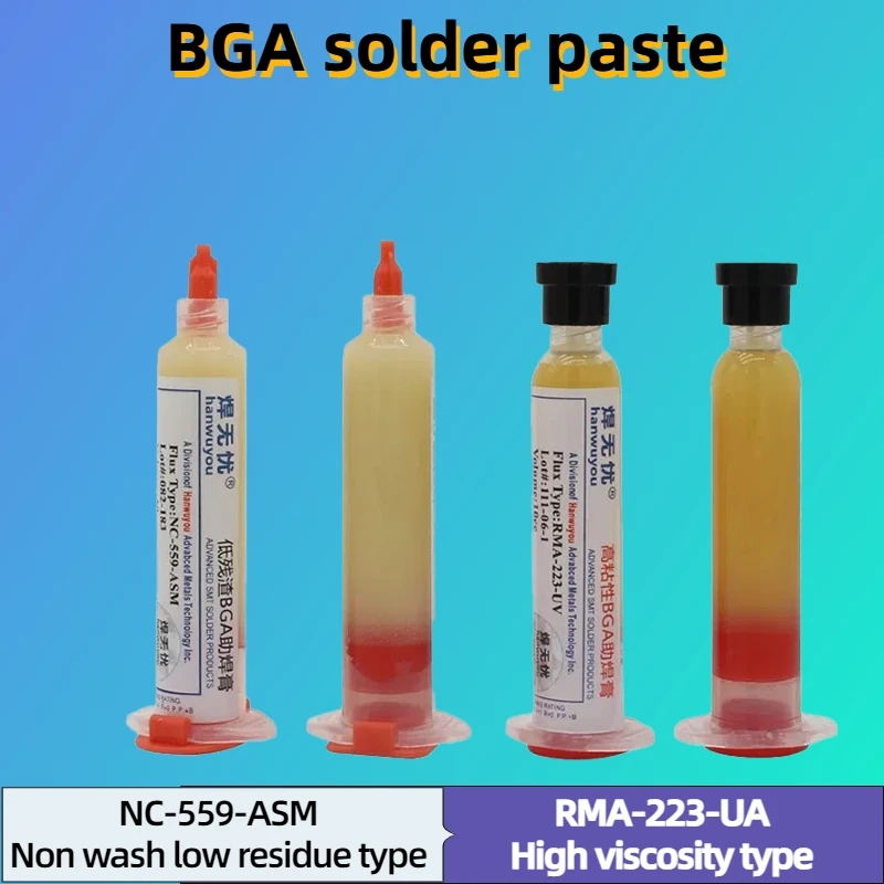 NC-559-ASM RMA-223-UV BGA PCB No-Clean Solder Flux Paste Mobile Phone BGA Reballing Soldering Paste Flux+Needles Supplies Parts