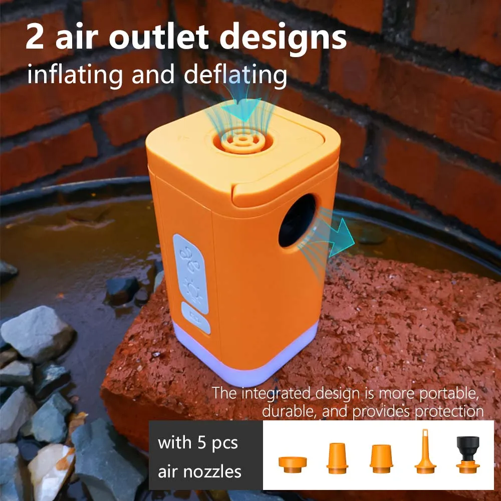 

Насос TARKA для туристов, 2-в-1: компрессор для надувания кемпинговых матрасов, надувных диванов и плавательных кругов, с фонариком для кемпинга