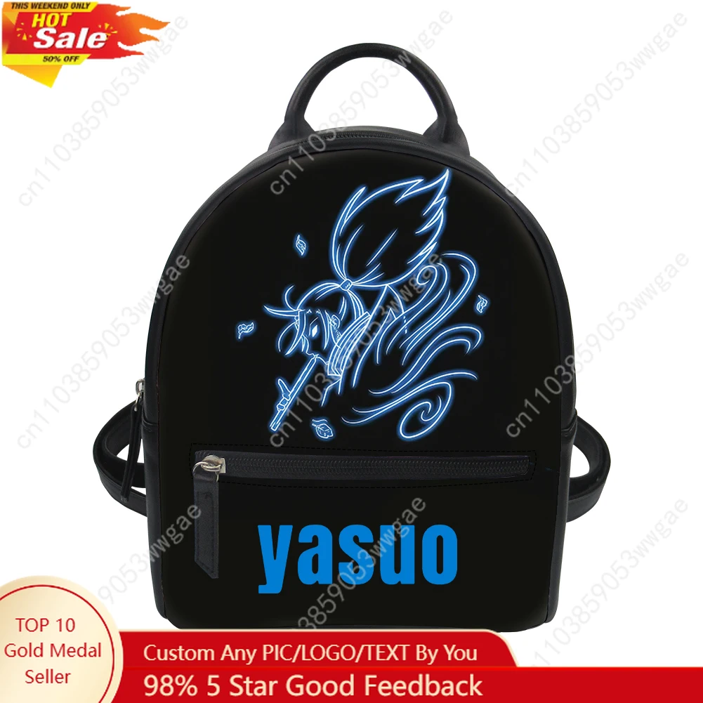 

Yasuo Backpack Purse Womens Schoolbag Customized Double Shoulder Bag High Quality Portable Mini Daypack Leather Travel Bag Gift