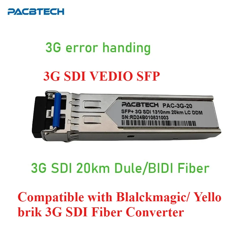 

3G 4K Video SDI SFP Dual Fiber 20KM совместим с Blackmagic BMD Yellobrik с высоким качеством