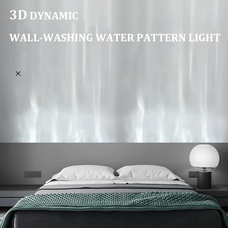 Imagem -03 - Dynamic Water Pattern Led Light Água Ripple Wall Washer Projeção de Luz Ambiente Sala de Estar Quarto Bar 3d