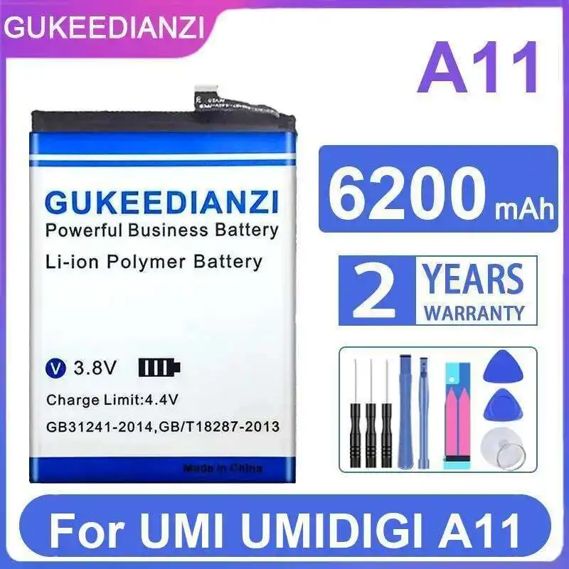 

Durable Mobile Phone Battery For Umi Umidigi A11 Reliable Power Supply 6200Mah
