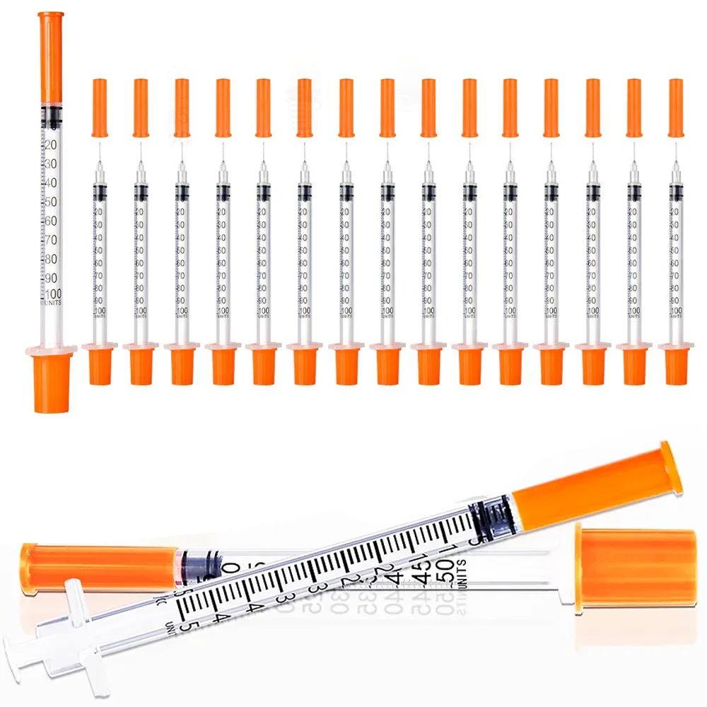 30Pcs 0.5Ml/1Ml Disposable Plastic Veterinary Syringes with Needles, Suitable for Pets and Farm Animals, Manual Push-Type Syring image 5