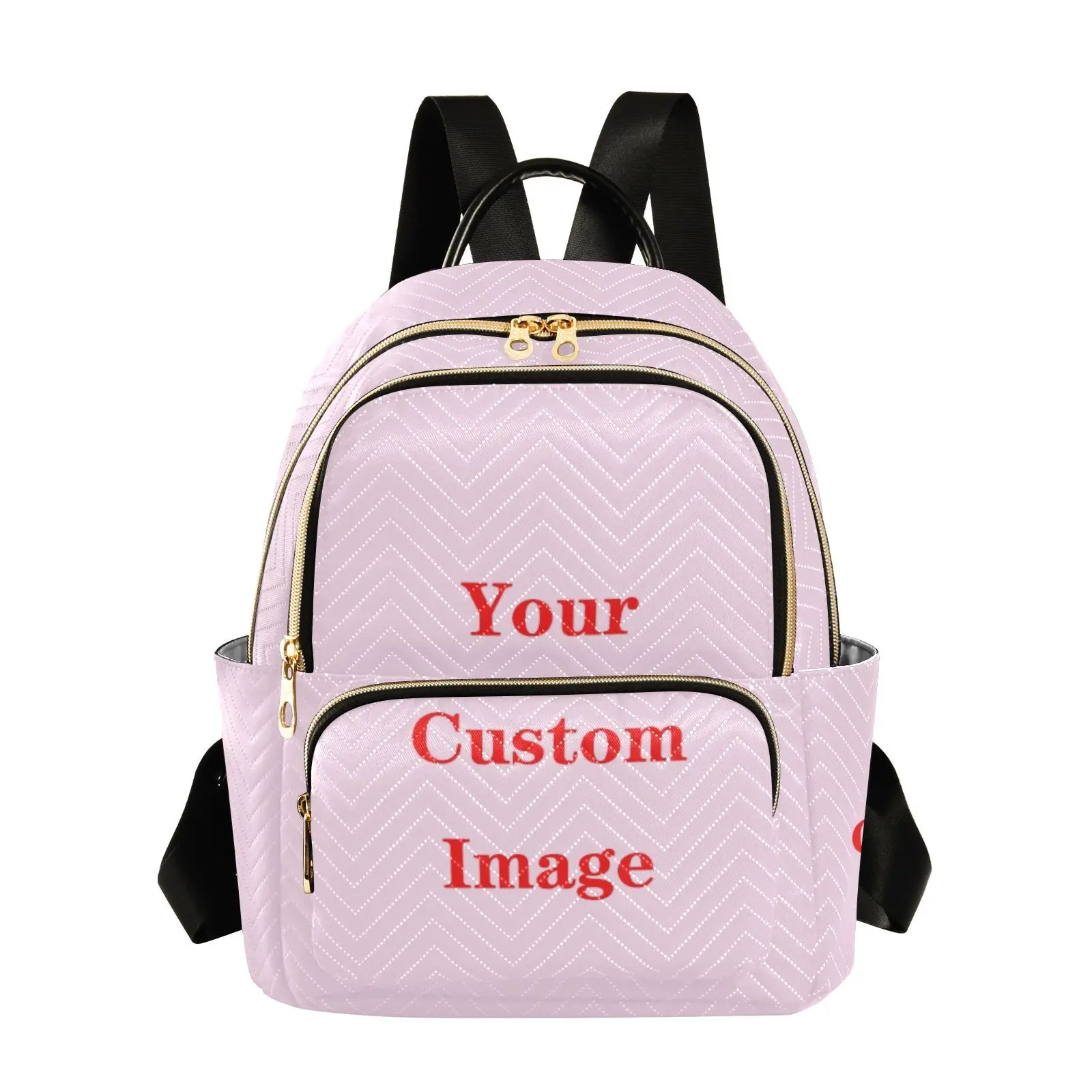 

Backpack For Women 2023 New Customizing images Casual Elegant Polyester Fashion Multi-pocket Lager Zipper Travel Shoulder Bags