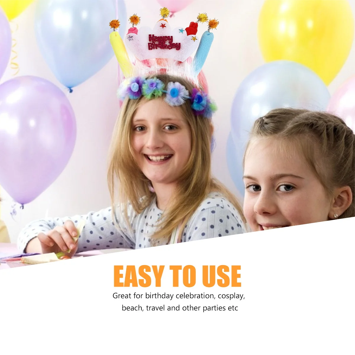 

1pcs Girls Headband Kids Headband For Birthday Party Children Hoops Party Headpiece Birthday Hair Band Hair Styling Tool