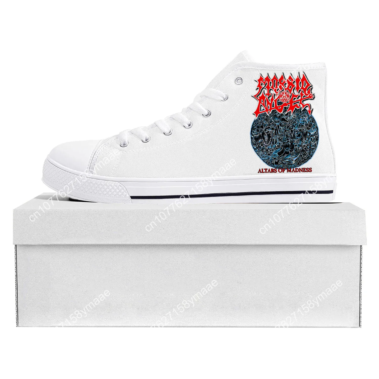 Morbid Angel High Top Sneakers Mens Womens Teenager Canvas High Quality Sneaker Casual Custom Made Shoes Customize Shoe White