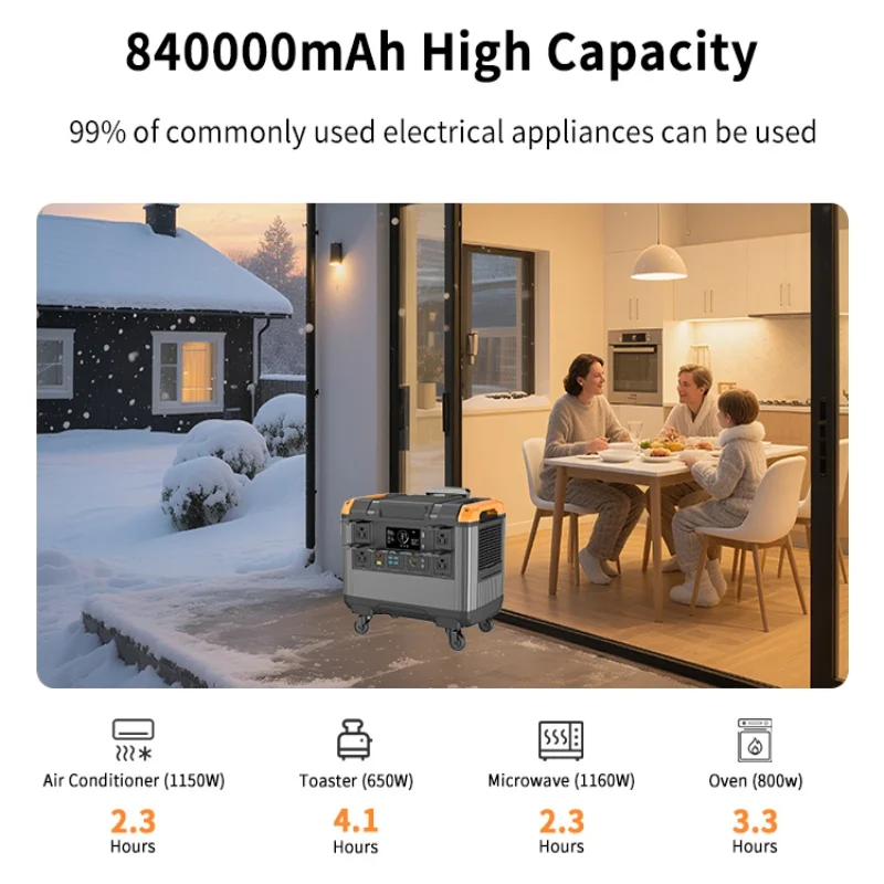 3000W Portable Power Station LiFePO4 Battery Backup Expandable Solar Generator Portable 2688Wh power generator Fast Charging