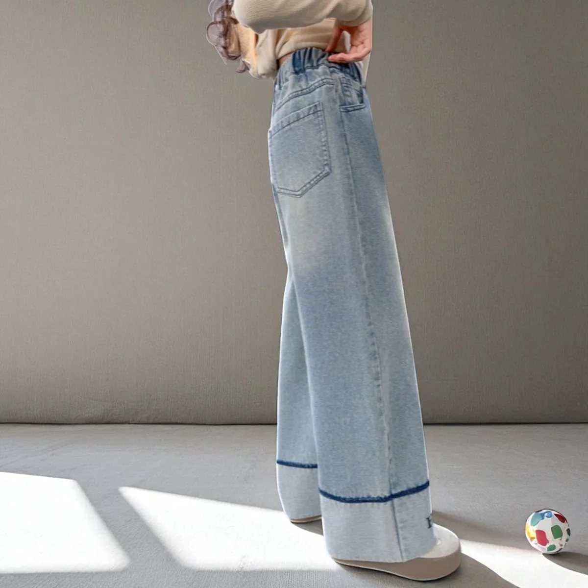 Dziecięce Dziewczęce Jeansy Spodnie Dziewczęce Strój Powrót do Szkoły Nastolatki Streetwear Dziewczęce Spodnie Jeansowe Ubrania dla Dzieci Maluchów 8 12 13 Lat