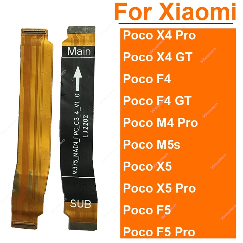 

Разъем основной материнской платы ЖК-дисплея для Xiaomi Poco X4 X5 F4 F5 Pro GT M4 M5 M5S 4G 5G Гибкий кабель Ремонт запасных частей