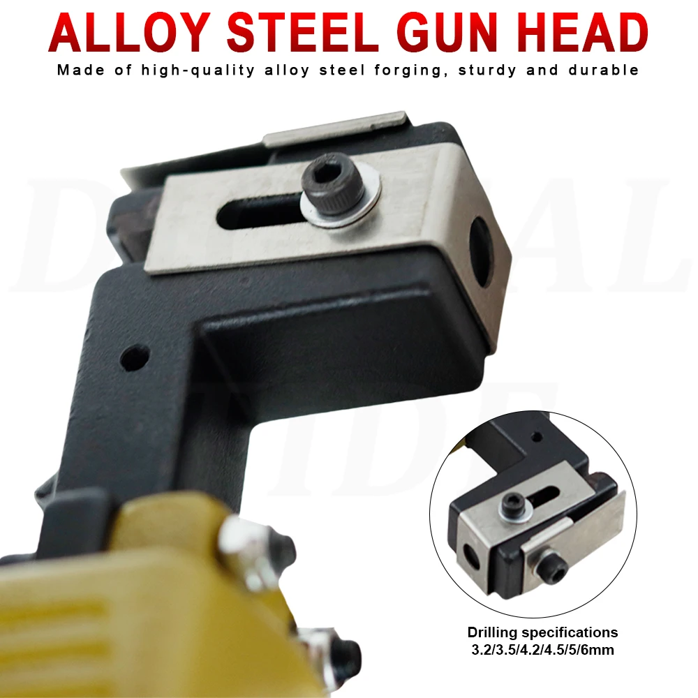 Pneumatic Punch Gun, 3.2-6.0MM Hole Air Punch For Metal Advertising