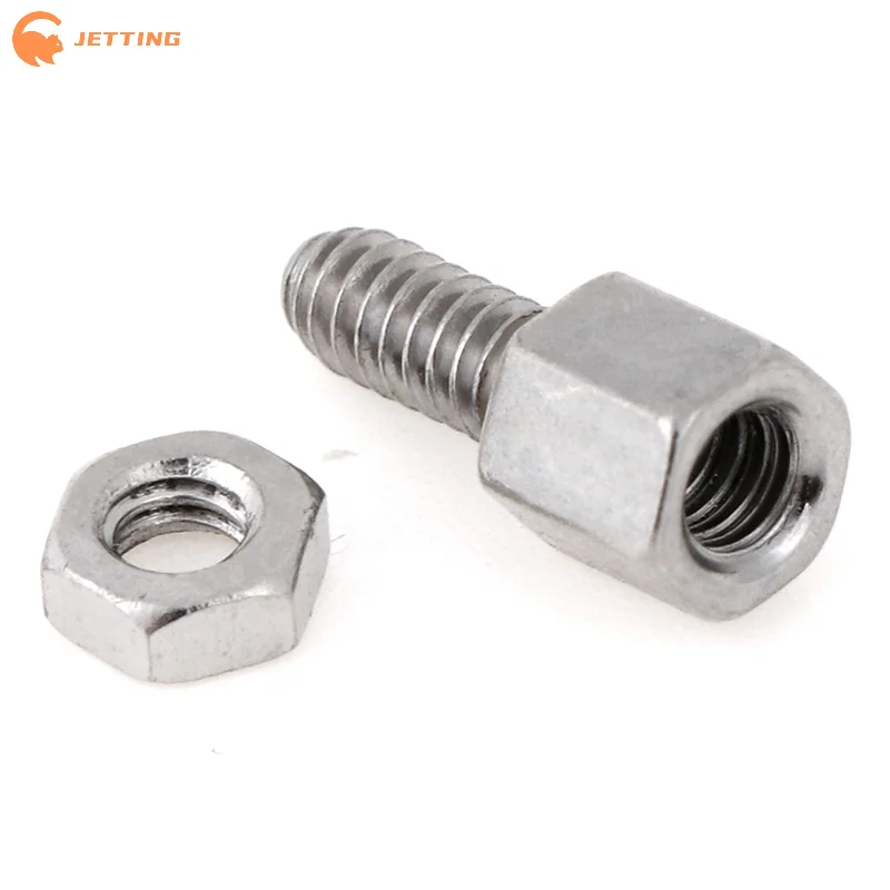 10Sets Stud Bolt & Nuts Screw 5+7 mm Header Plate Bracket D-Sub VGA Serial Metal Screw Nut Connector