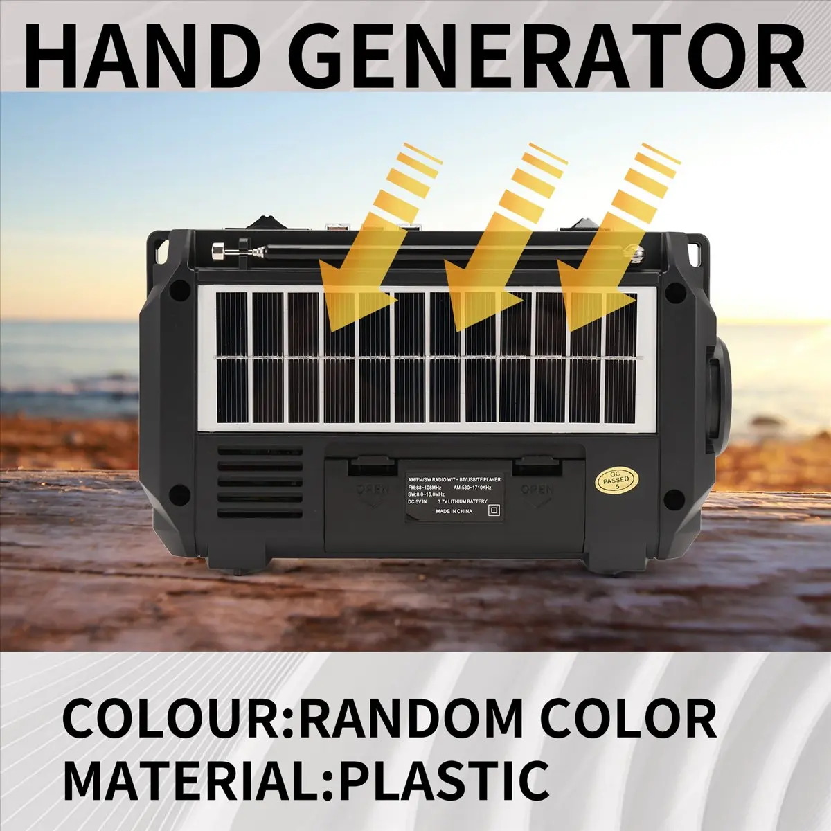 ABAN Radio Hand Crank Power Generation Solar Charging Three-Band Bluetooth Card MP3 Multifunction Play Radio