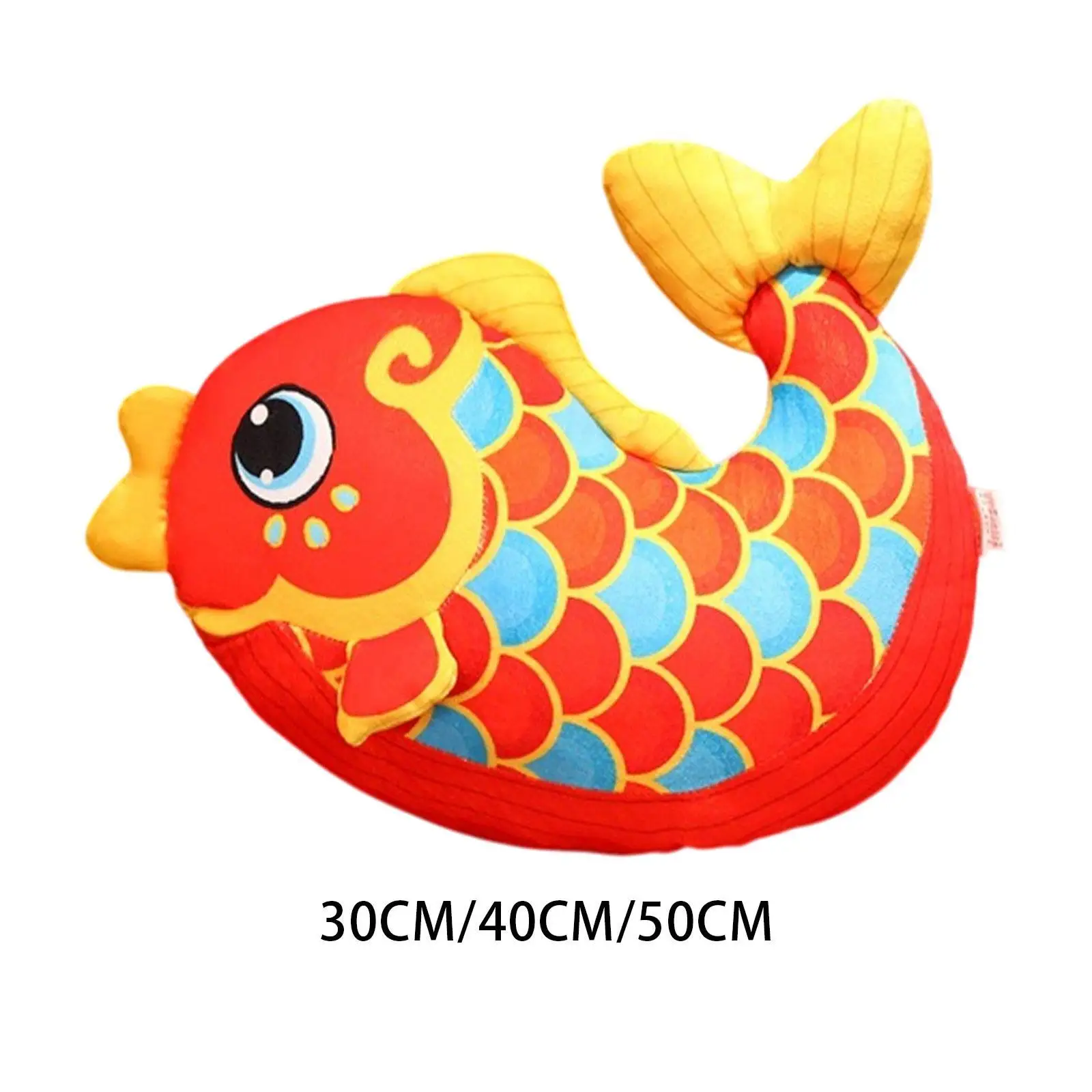 Koi Fish Plush Pillow Stuffed Toy Cartoon Decoration Comfortable Throw Pillow Back Cushion for New Year Holiday Office Chair