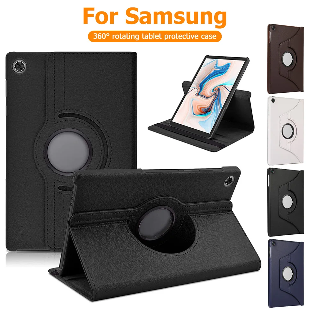 360 Rotating Flip Stand Cover For Samsung Galaxy Tab A9 Plus A8 S6 Lite S9 S8 S7 FE Plus 12.4 SM-X210 X710 X716 X718 X810