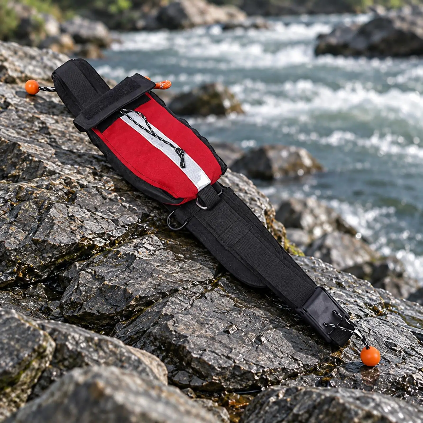 Water-Rescue Throw-Rope Bag with Waist Strap Quick Release Waist-Mounted Throw-Rope Bag High Visibility Adjustable