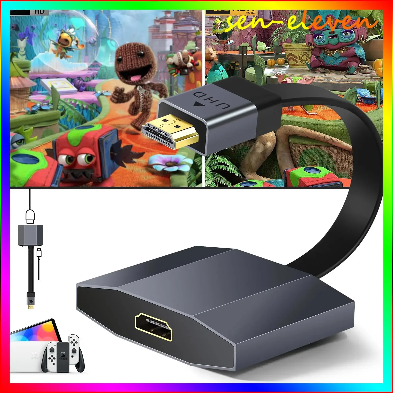 Game Console 4k Upscaler,Upgrade Your Graphics Card in Real Time with No Lag,for Nintendo Switch,Wii, DreamCast,Xbox,Playstation