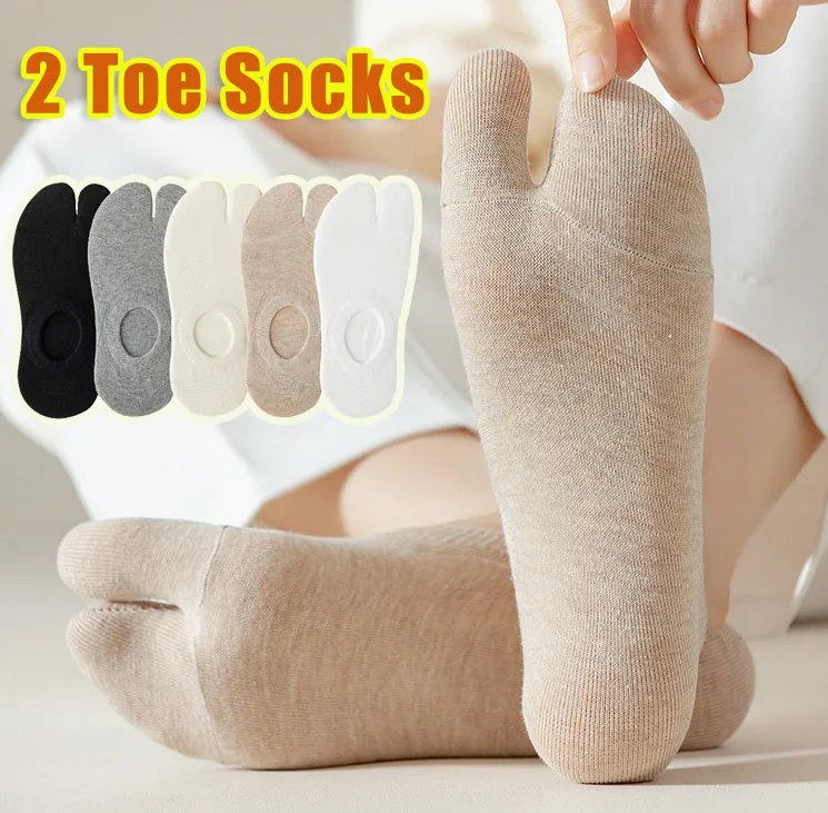 Fashion Japanese Style 2 Toe Boat Socks for Men Women Summer Sports Yoga Two Finger Socks Flip Flop Sandal Split Toe Socks Hot