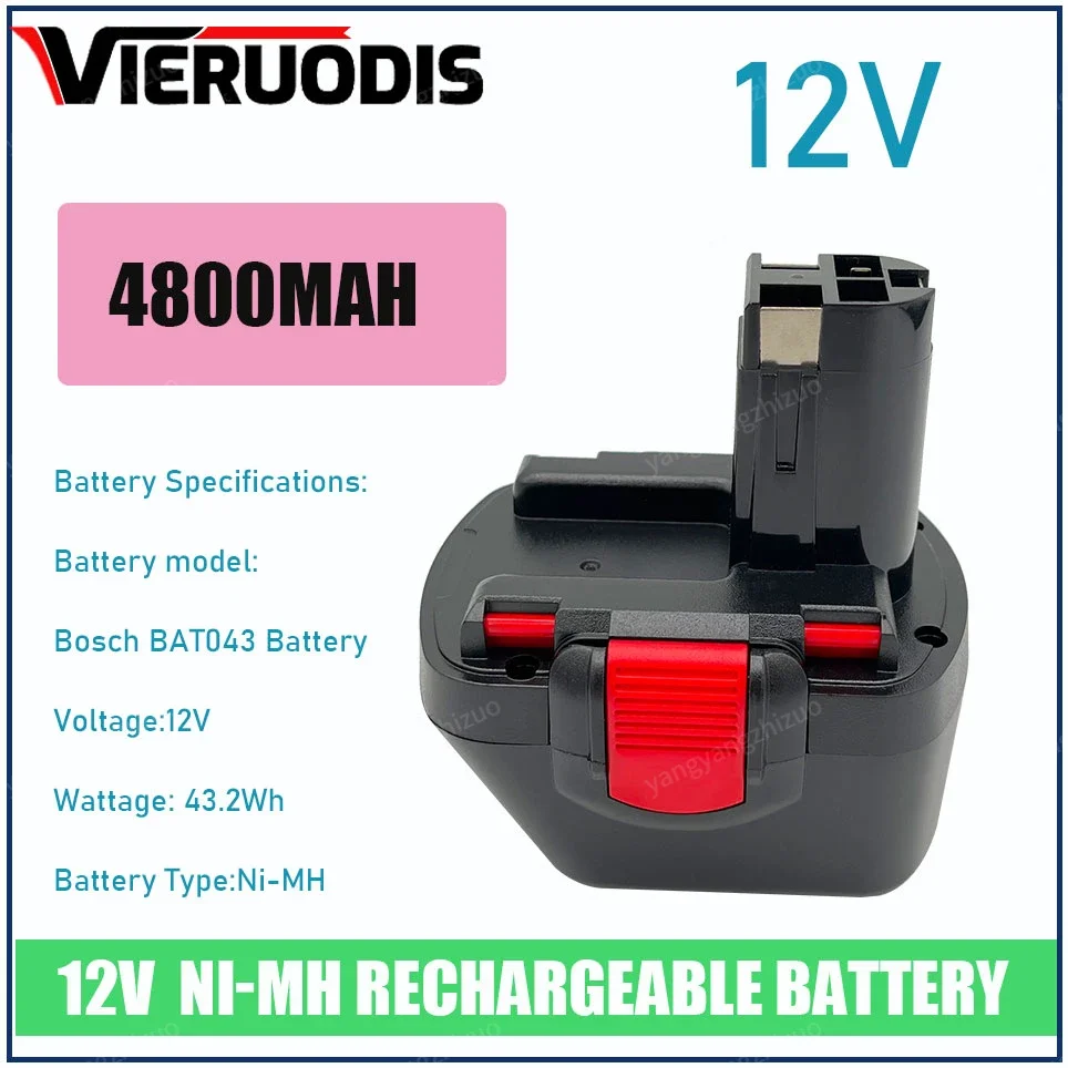 

For Bosch 12V Rechargeable Ni-MH Power Tool Battery 4800MAH 6800MAH 9800MAH BAT043 D70745 PSR12 GSB12 GSR12 BAT038 BAT045 BAT040