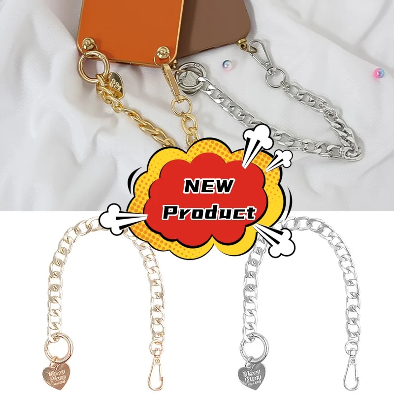 

Sweet Bag Chain Useful Bag Handle Hand-held Accessory Small Purse Belt Strap Metal Love Chain Colorful Decor Cute Bag Charms