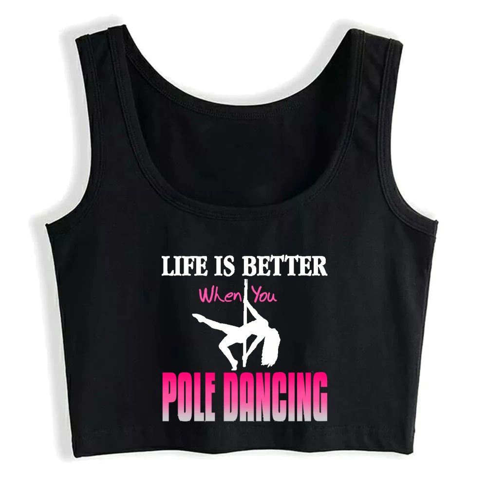 Pole Dance Aesthetic Harajuku Gothic Cotton Sexy Crop Top Girl's Sports Fitness Workout Tank Top Dancer Pole Training Camisole