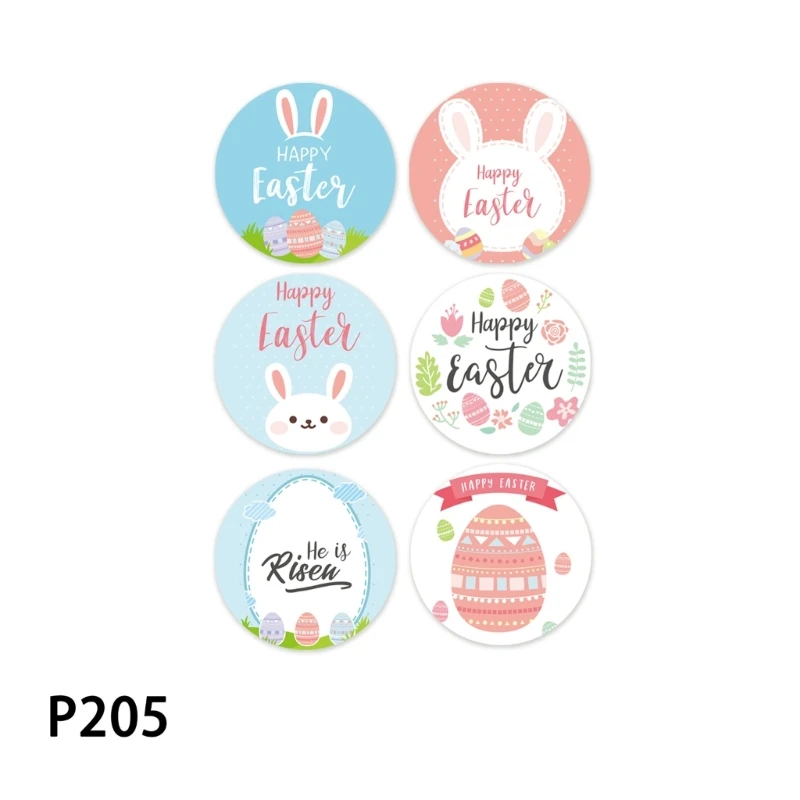 Uds pegatinas Pascua pegatinas redondas conejo decoración vacaciones Pascua feliz Dropship